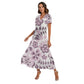 Purple flowers maxi dress