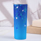 Blue Cascading Flowers Skinny Tumbler 20OZ