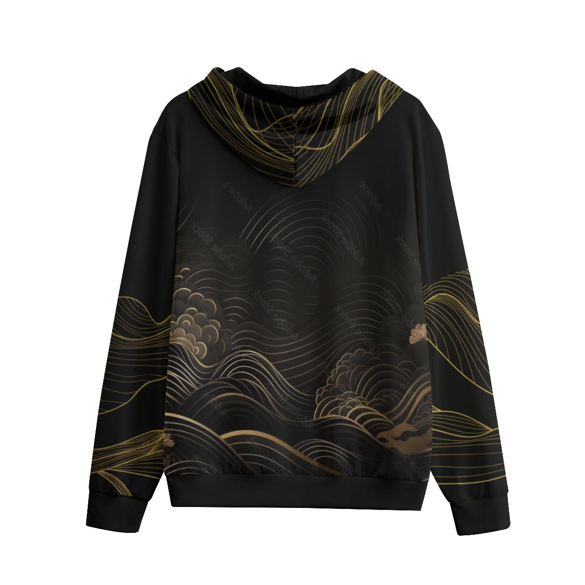 Black-gold  Unisex Hoodie With Zipper Closure | 310GSM Cotton