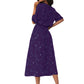 Purple Cranes Maxi Dress