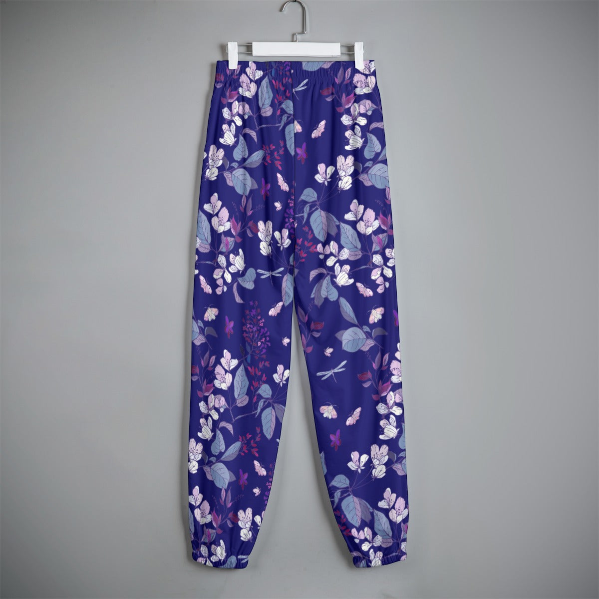 Summer Flowers Women's Sweatpants - purple on blue