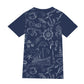 Dark Blue Marine Cotton T-shirt - sleeve detail
