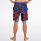 Abstract Red-Blue Men's Board Shorts