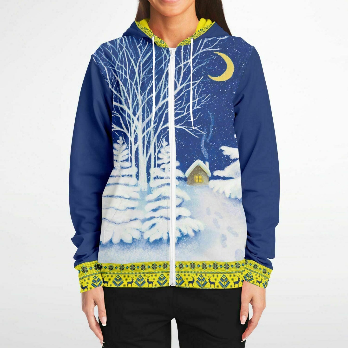 Winter Nights in Ukraine Zip Hoodie Unisex