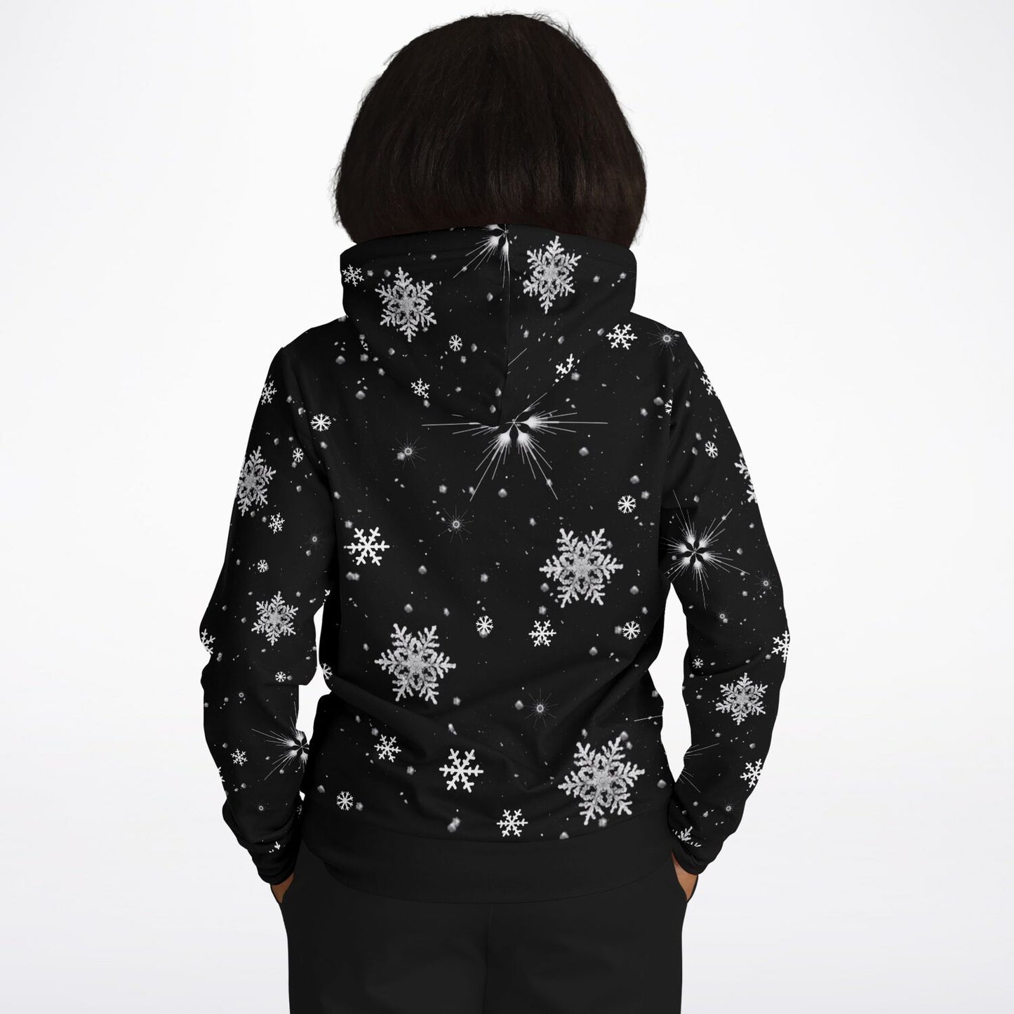 Black Snowflakes Hoodie Unisex