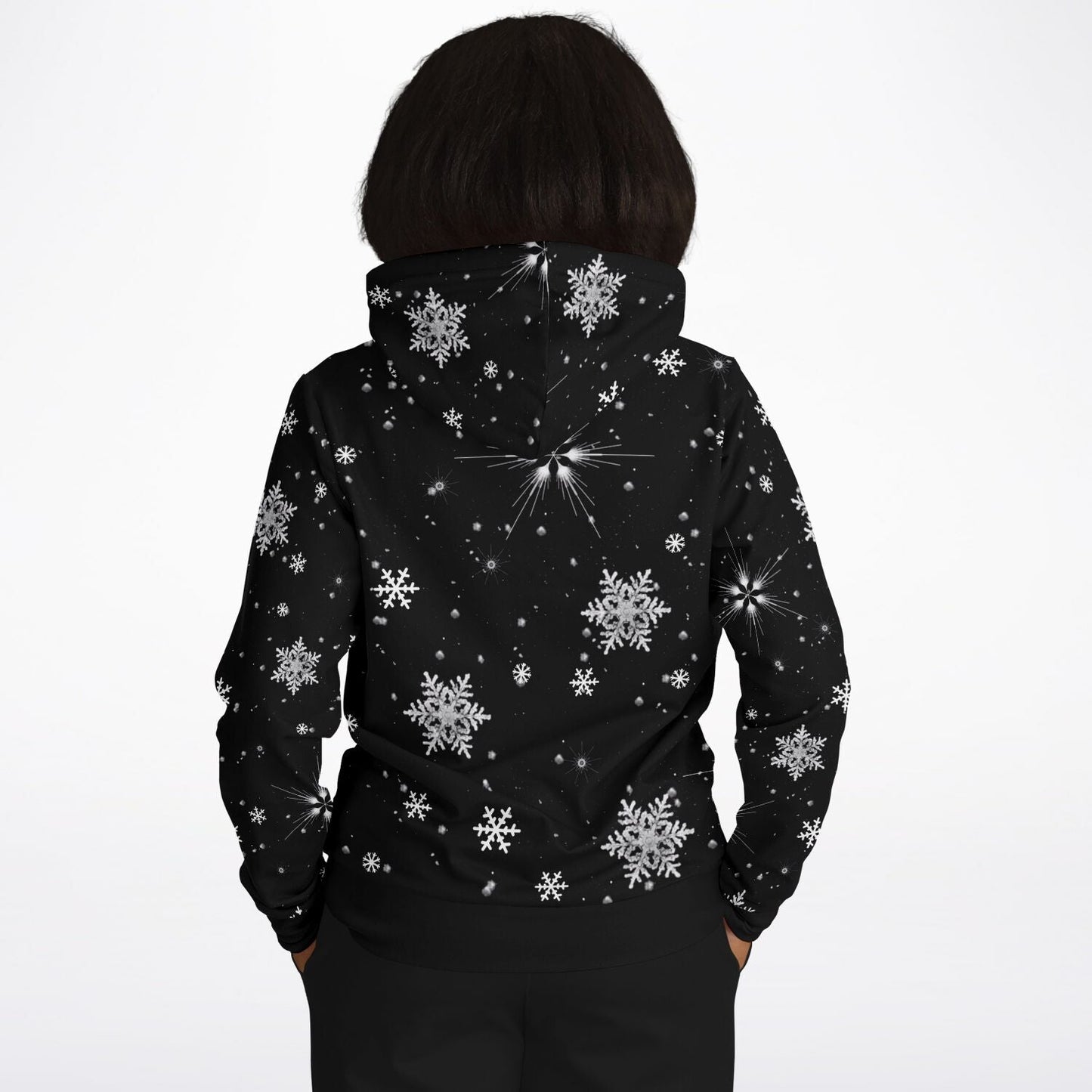 Black Snowflakes Hoodie Unisex (W)