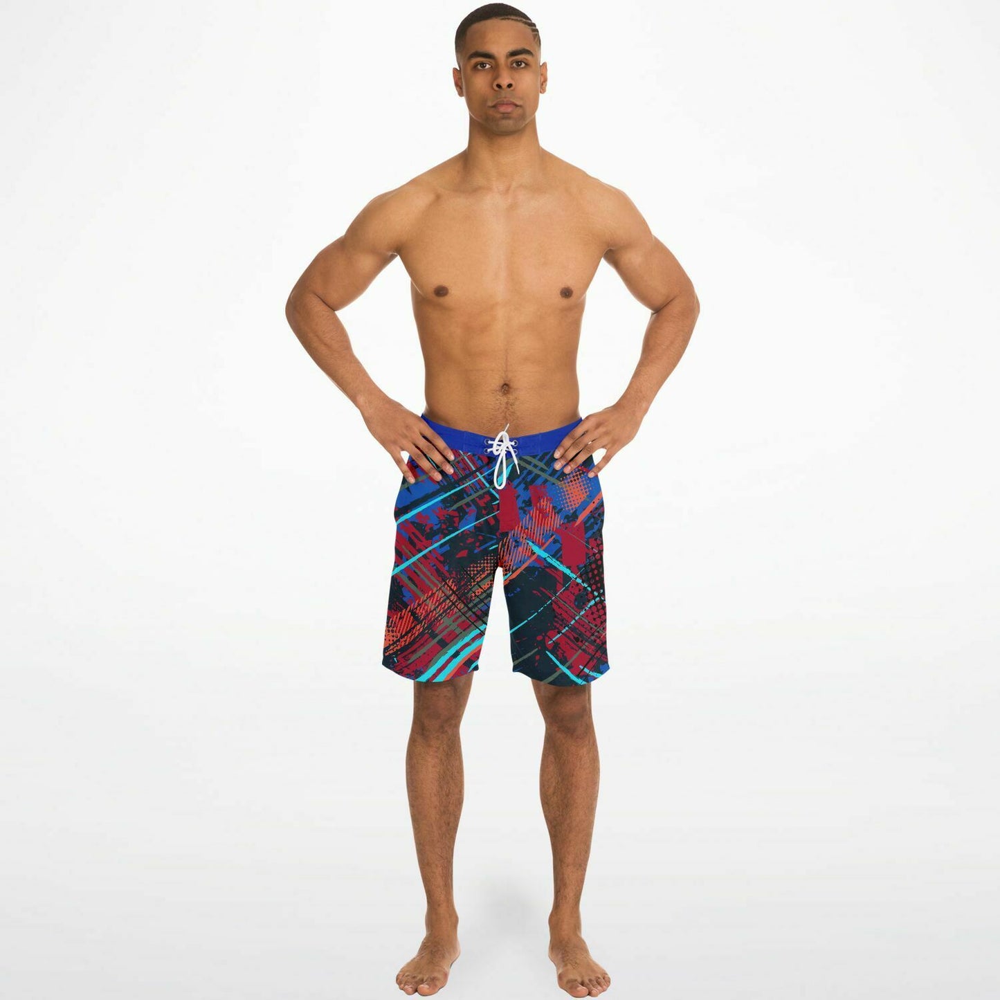 Abstract Red-Blue Men's Board Shorts
