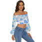 Blue Flowers Crop Top