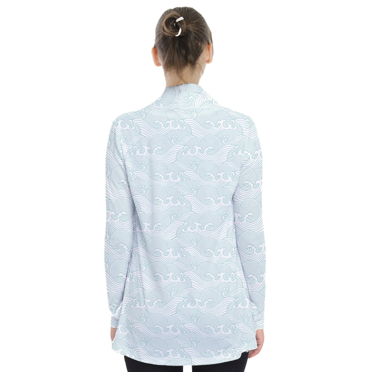 Waves Light Blue Open Front Pocket Cardigan