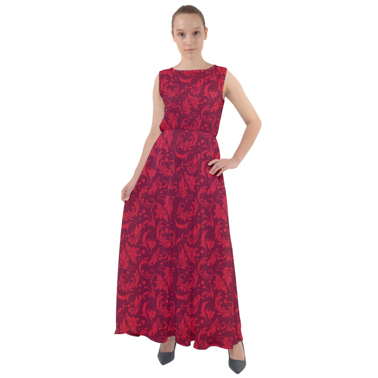 M-lle Rouge -  Maxi Dress var 2 bright - plain