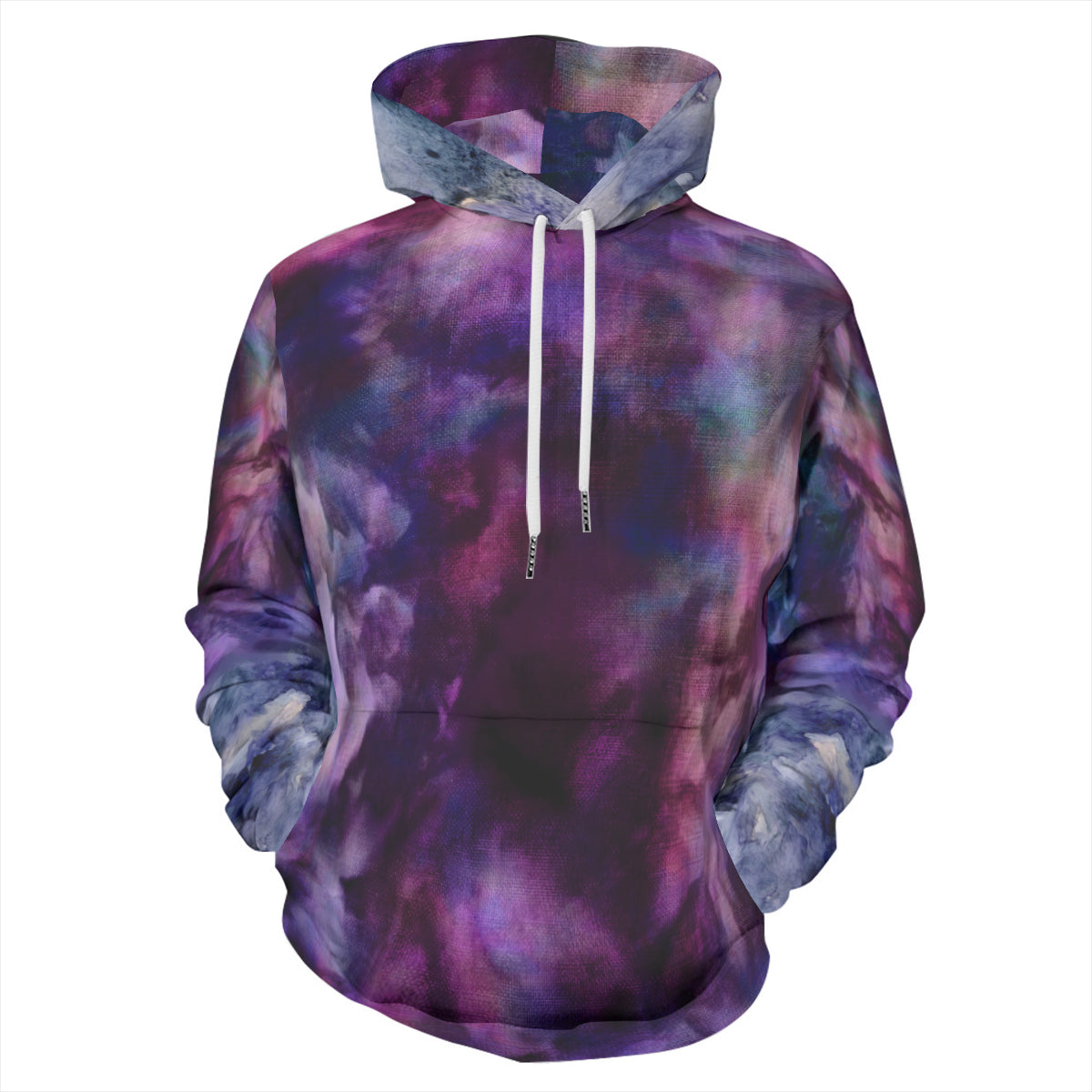 Marble Cotton Hoodie - purple/grey