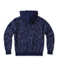 Blue Silver leaves Zip Hoodie