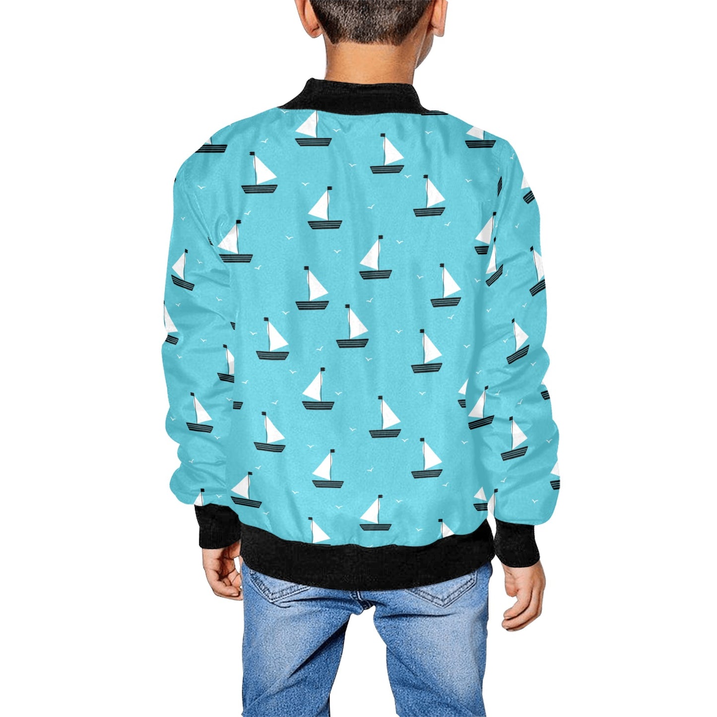 Summer Boats Kids Bomber Jacket