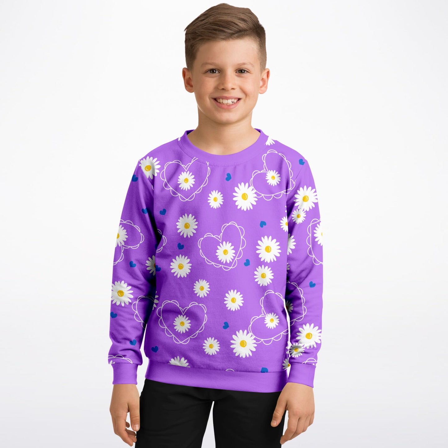 Daisies and Hearts Kids Sweatshirt