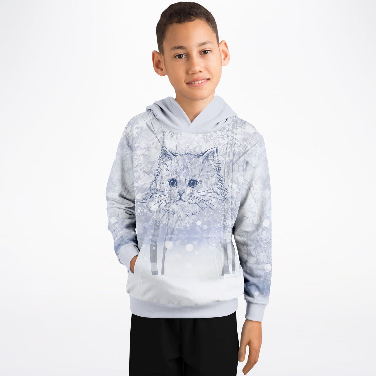 Winter Cat Kids Hoodie
