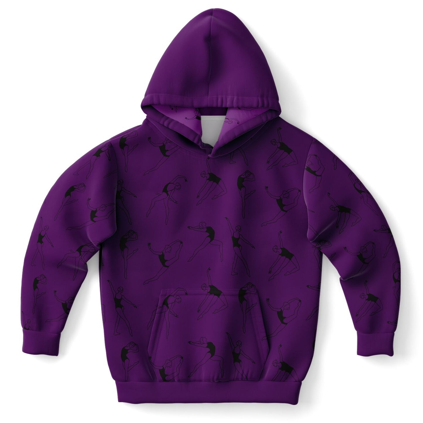 Purple Gymnastics 3 Kids Hoodie