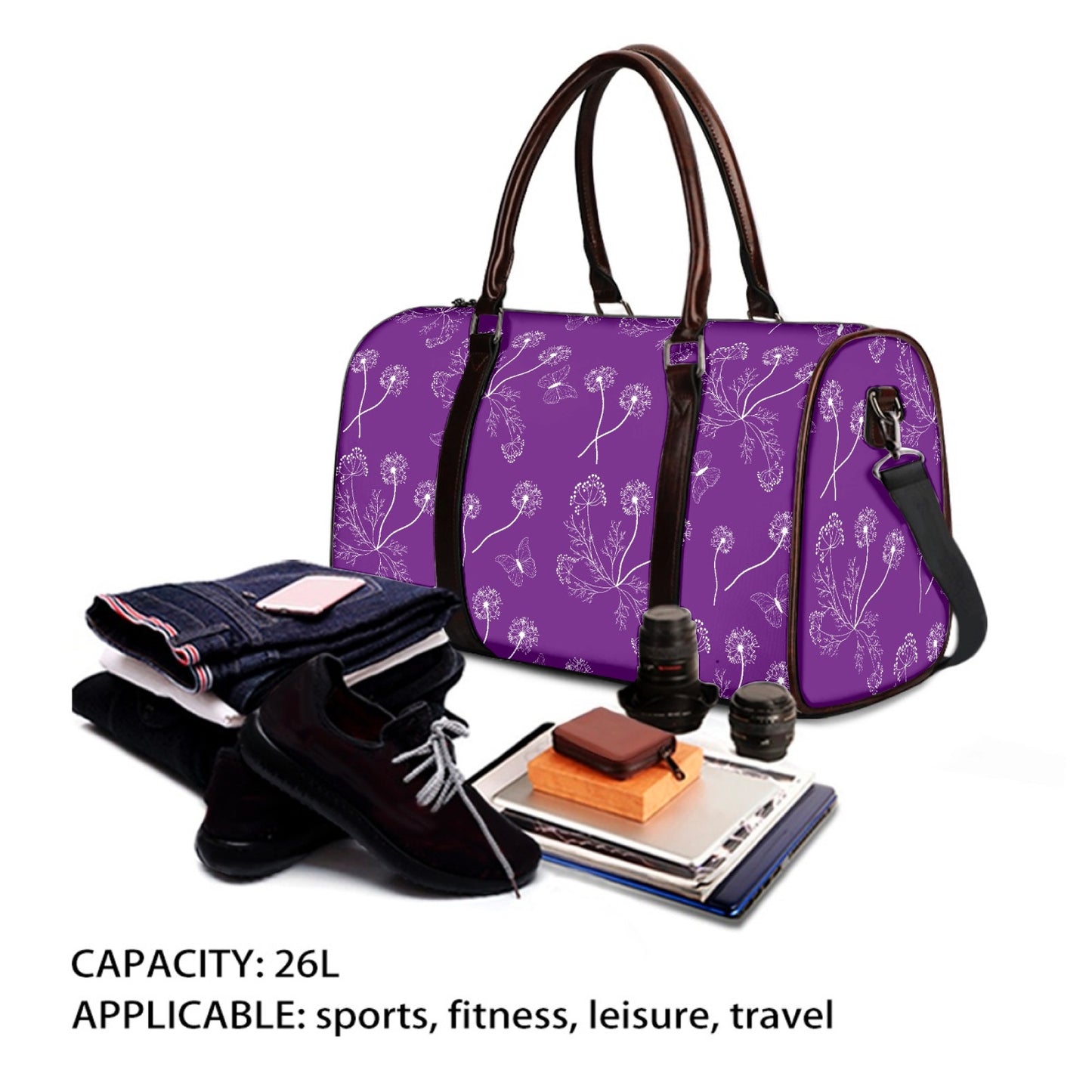 Dandelions Purple Travel Bag (Small and Medium)