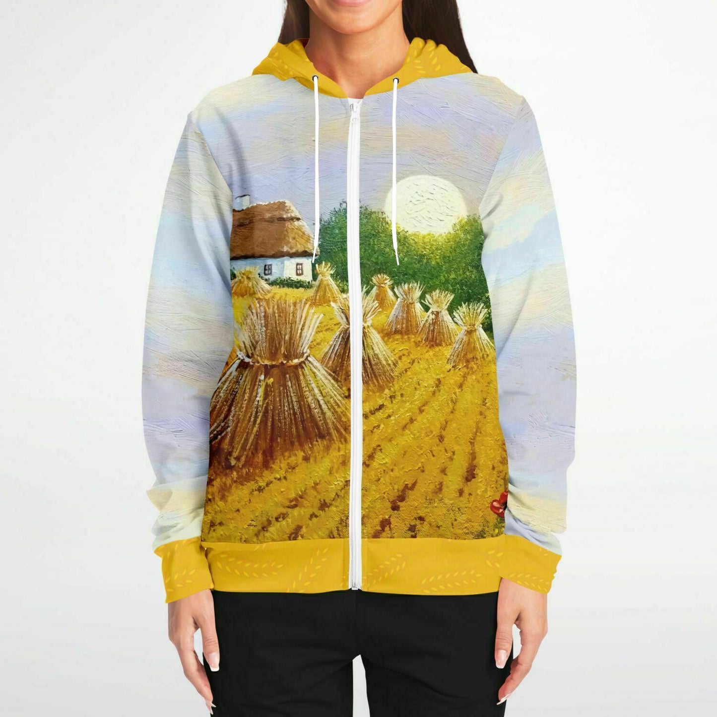 Ukraine Summer Village Zip Hoodie