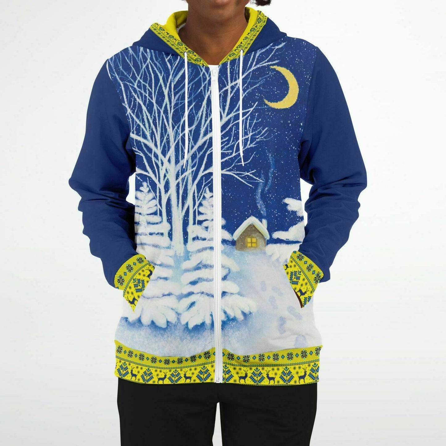 Winter Nights in Ukraine Zip Hoodie Unisex