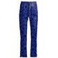Blue Pattern Velvet Women's Pants