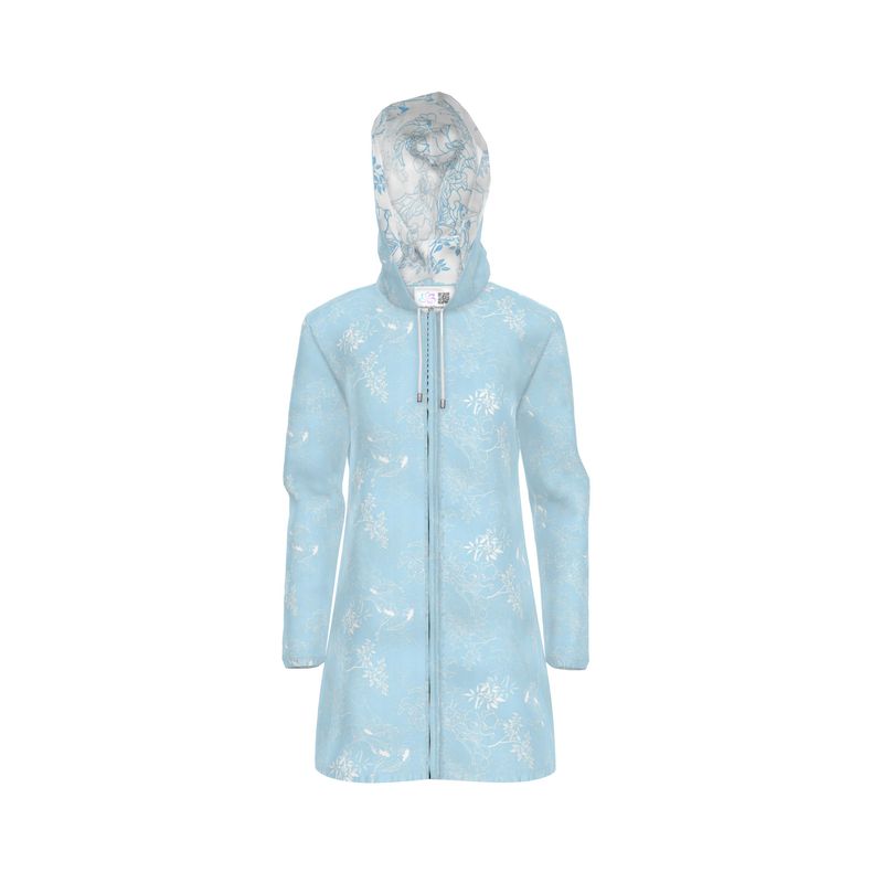 Asian pattern Rain Jacket blue