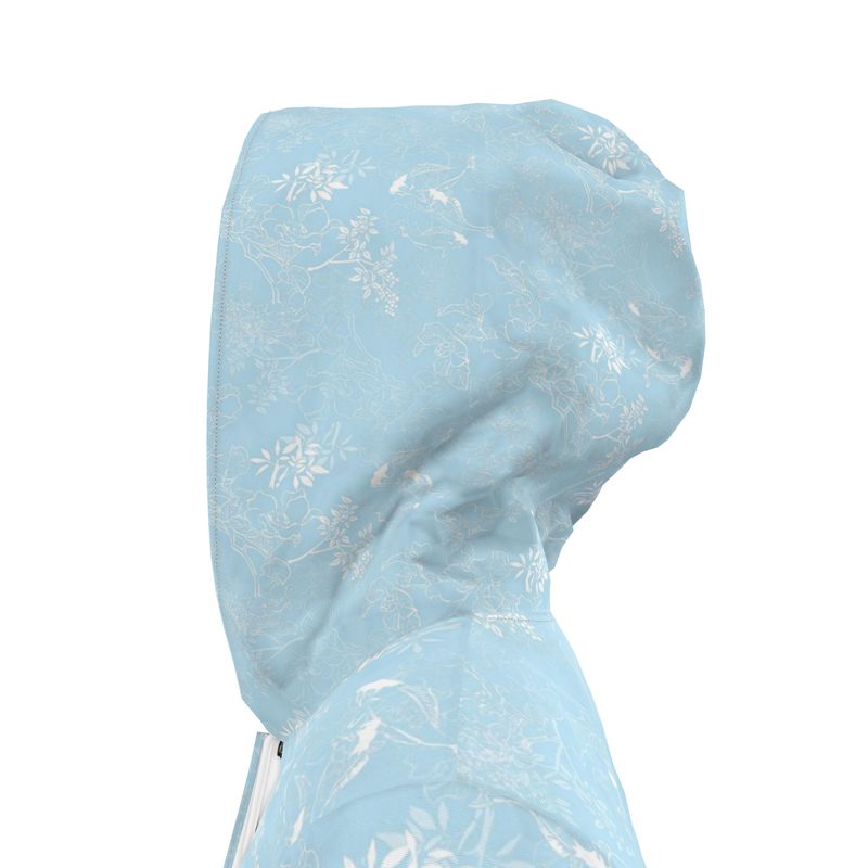 Asian pattern Rain Jacket blue