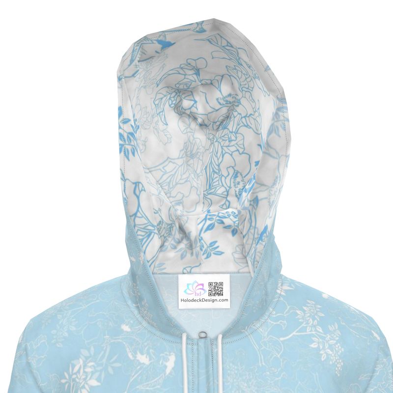 Asian pattern Rain Jacket blue