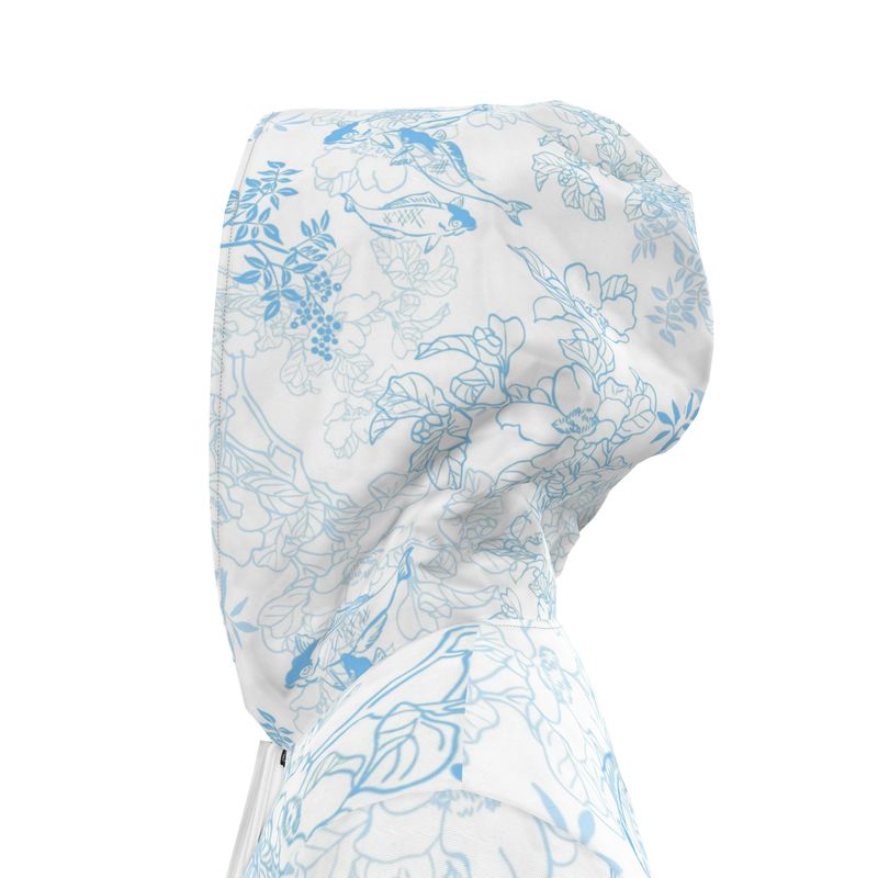 Asian pattern Rain Jacket white