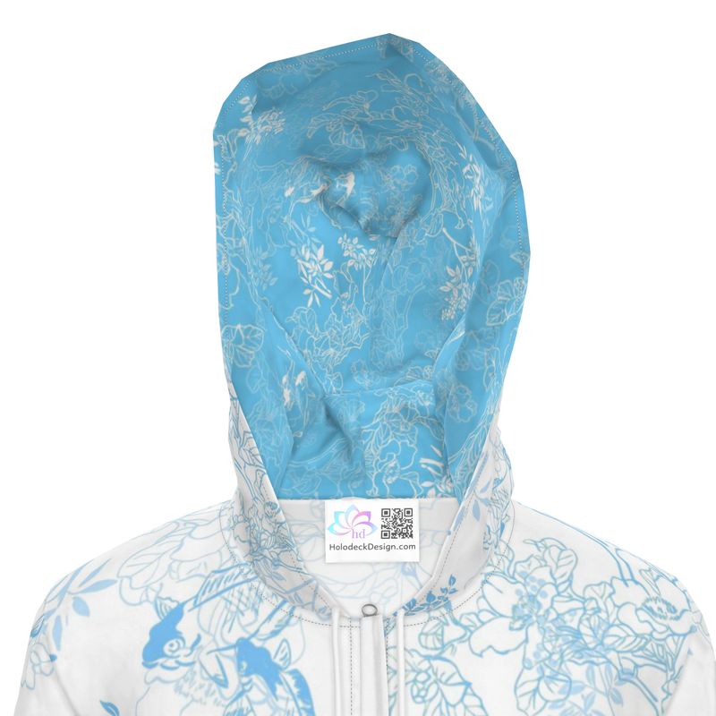 Asian pattern Rain Jacket white