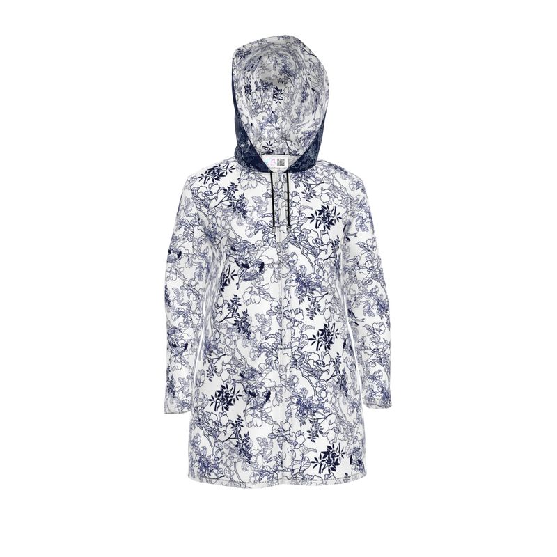 Asian pattern Rain Jacket white/black
