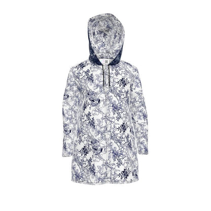 Asian pattern Rain Jacket white/black