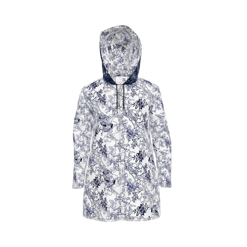 Asian pattern Rain Jacket white/black