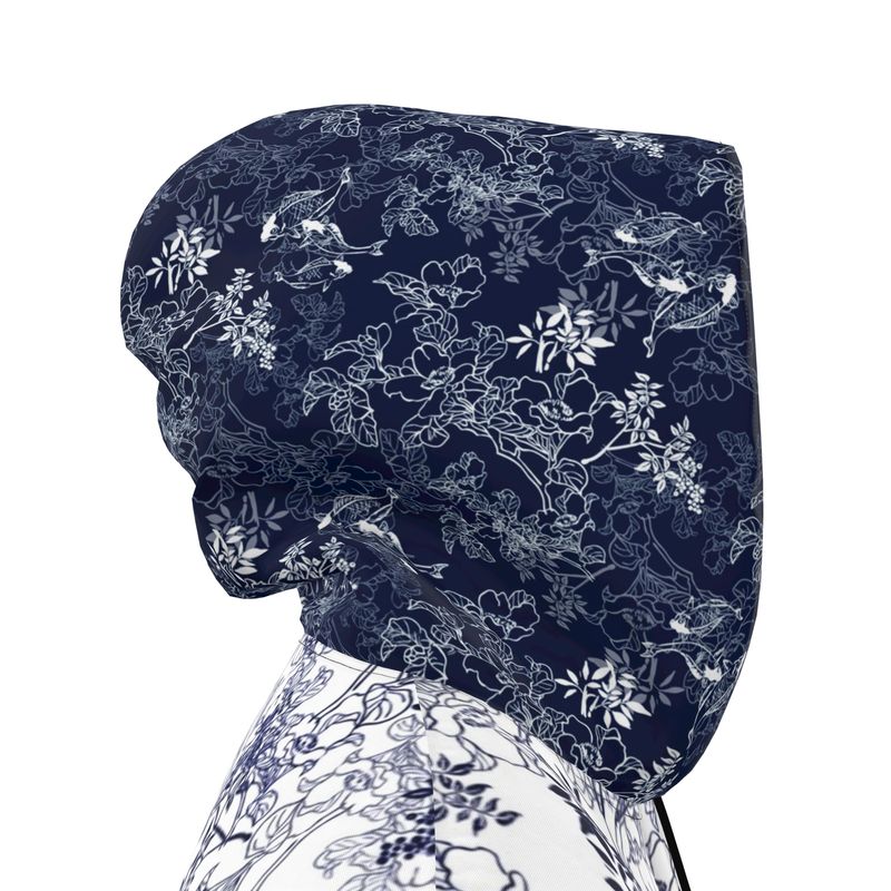 Asian pattern Rain Jacket white/black