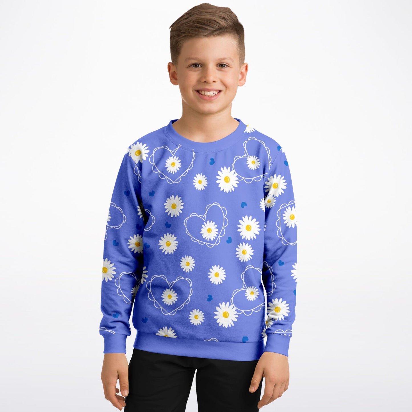 Blue Daisies Kids Sweatshirt