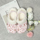 Pink Gold leaves Lined Clogs (Big Kids to Adult Sizes)