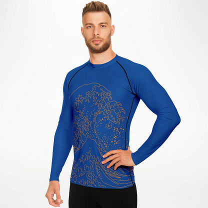Waves Blue Men's Rashguard (black)