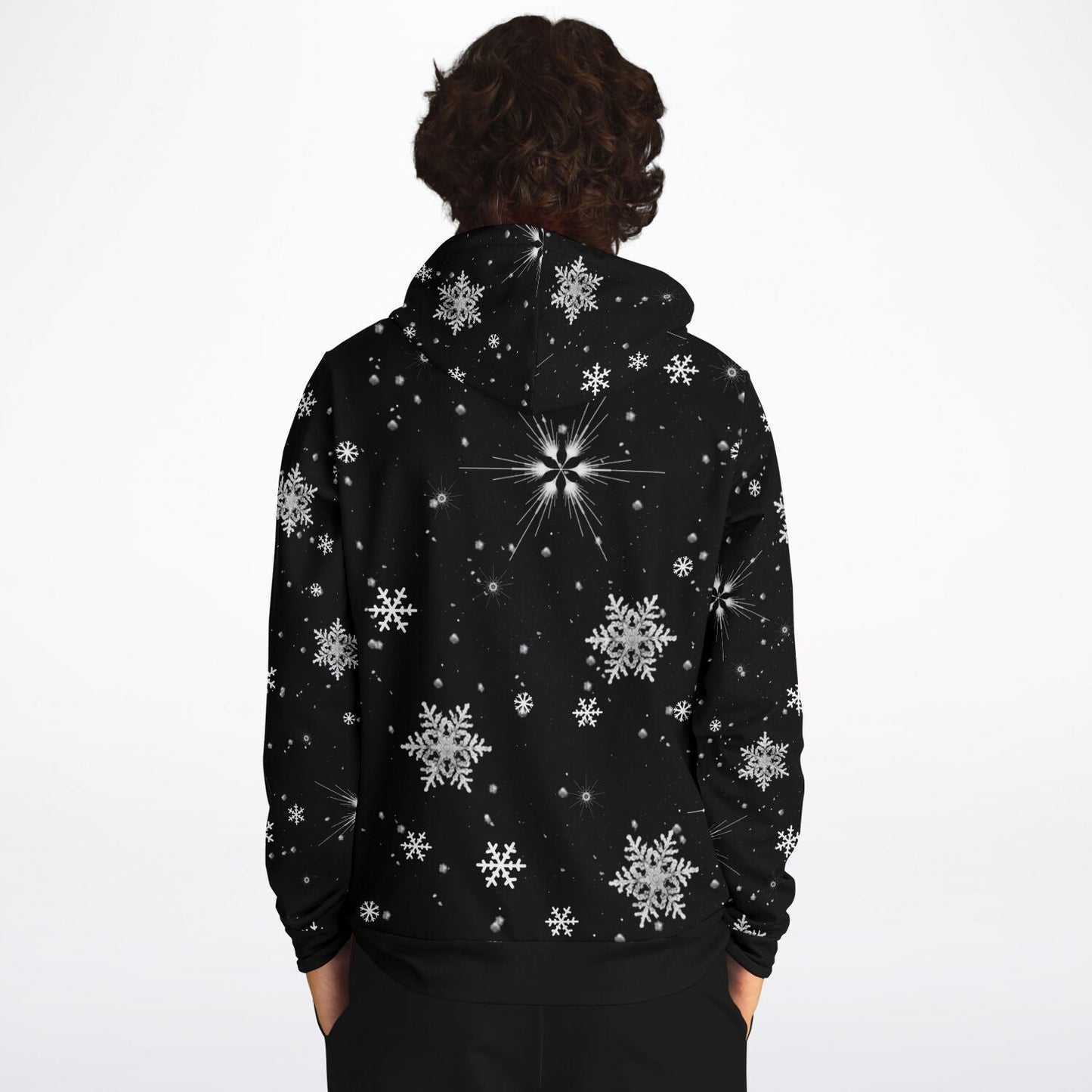 Black Snowflakes Hoodie Unisex (W)