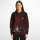 Dark Red Snowflake Zip Hoodie