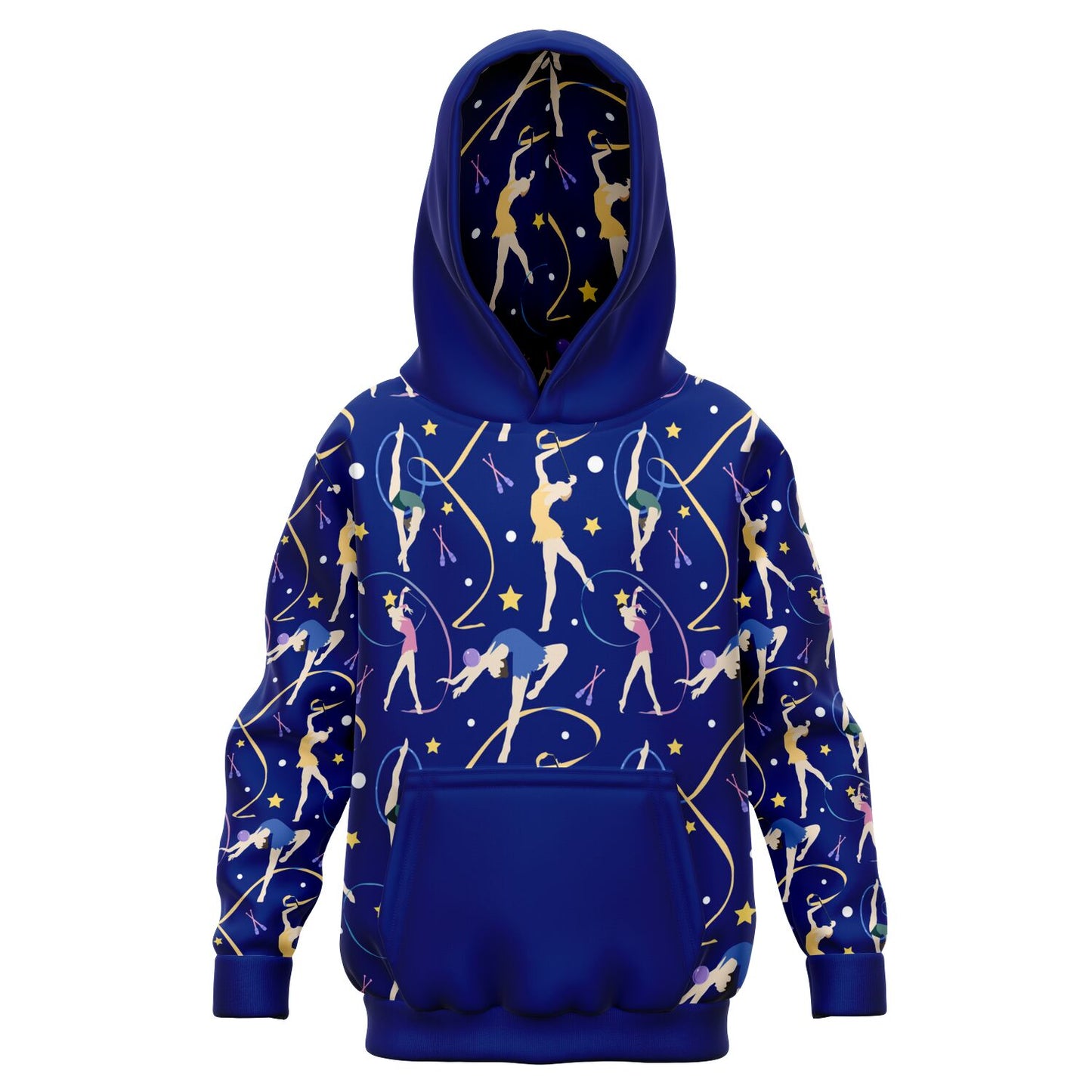 Blue Gymnastics Girl Kids Hoodie