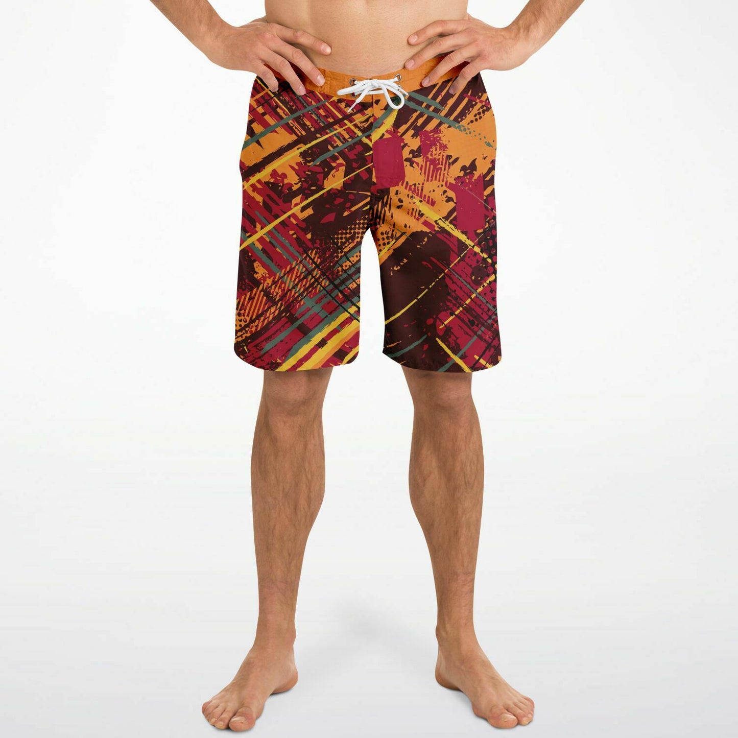 Abstract Orange Men's Board Shorts