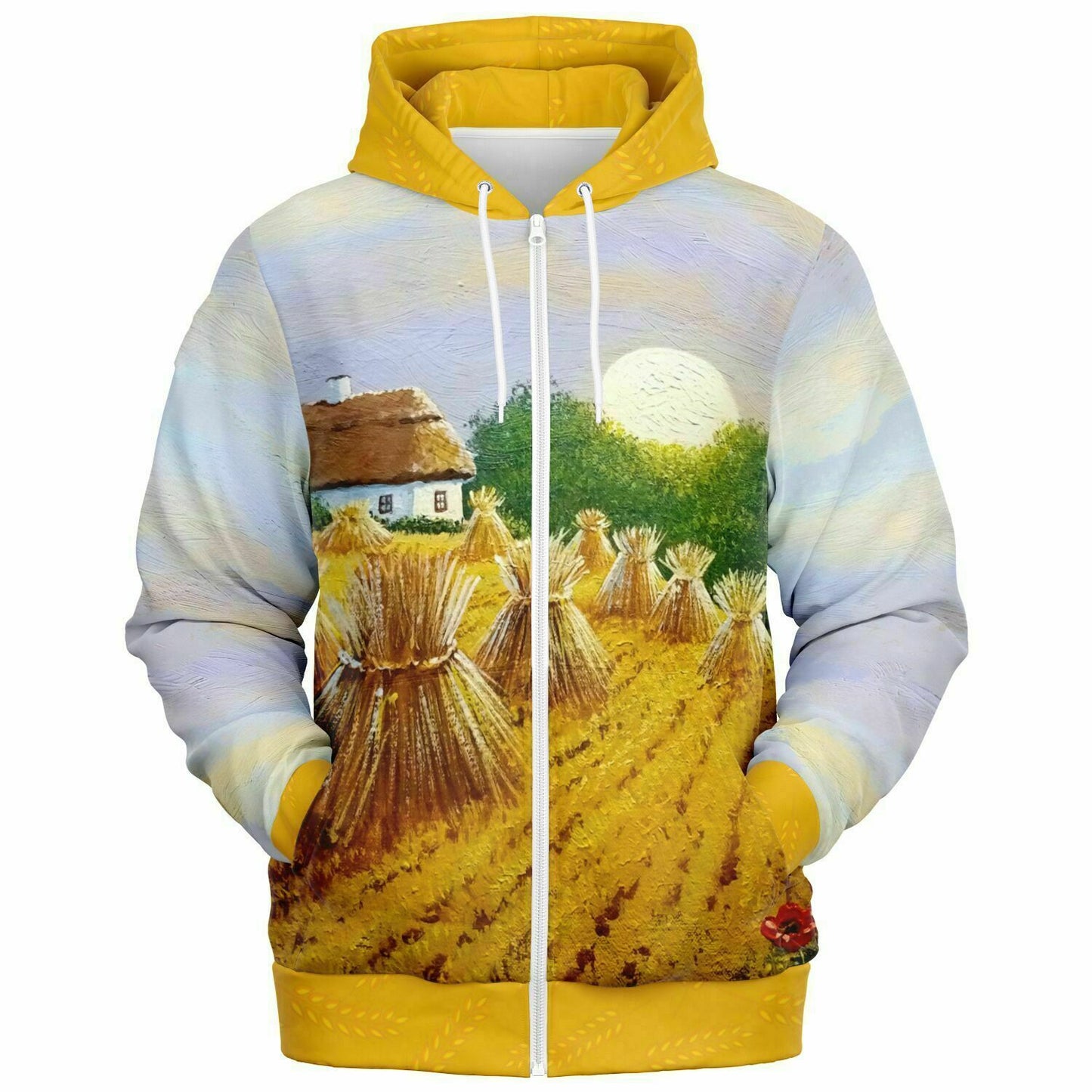 Ukraine Summer Village Zip Hoodie