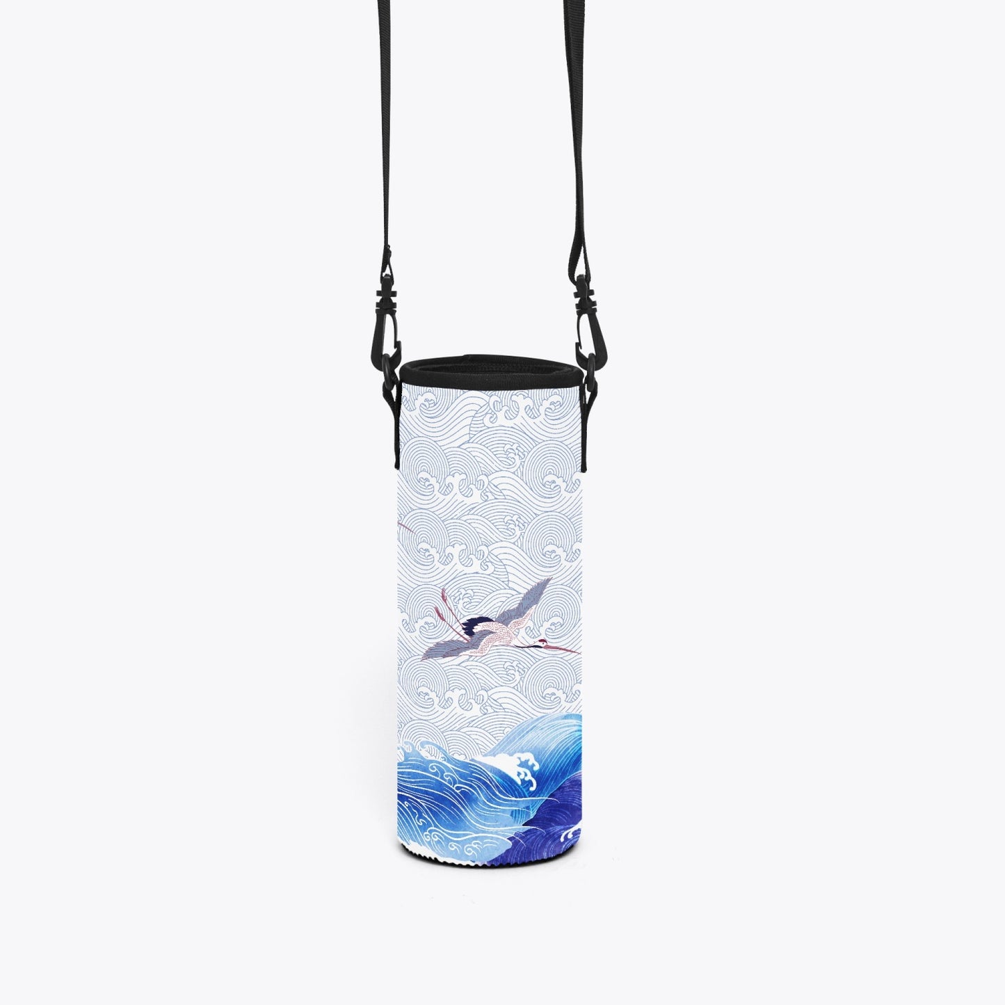Waves & Cranes Large Vacuum Bottle Crossbody Bag