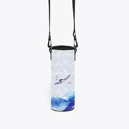 Waves & Cranes Large Vacuum Bottle Crossbody Bag