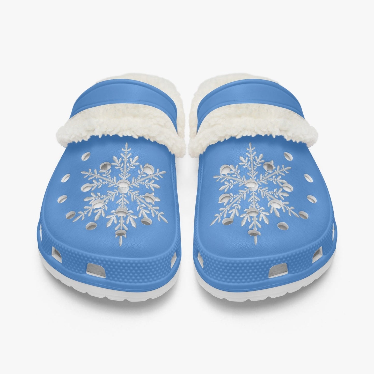 Blue Snowflake Lined Winter Clogs - in stock