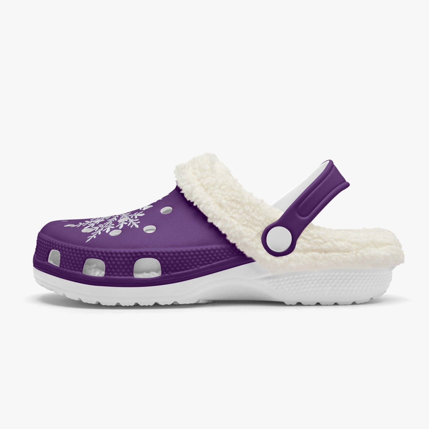 Purple Snowflake Lined Clogs (Big Kids to Adult Sizes)