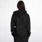 Black-Silver Leaves ZIp Hoodie - black