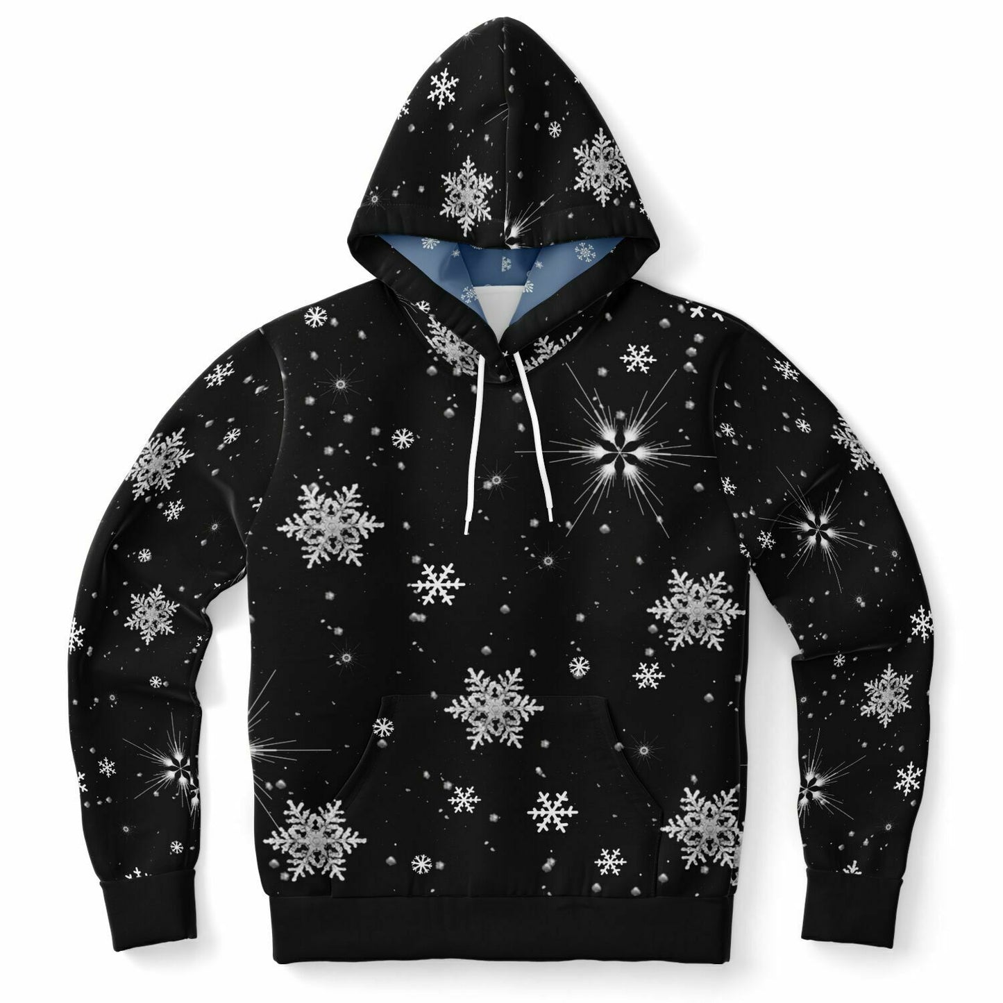 Black Snowflakes Hoodie Unisex