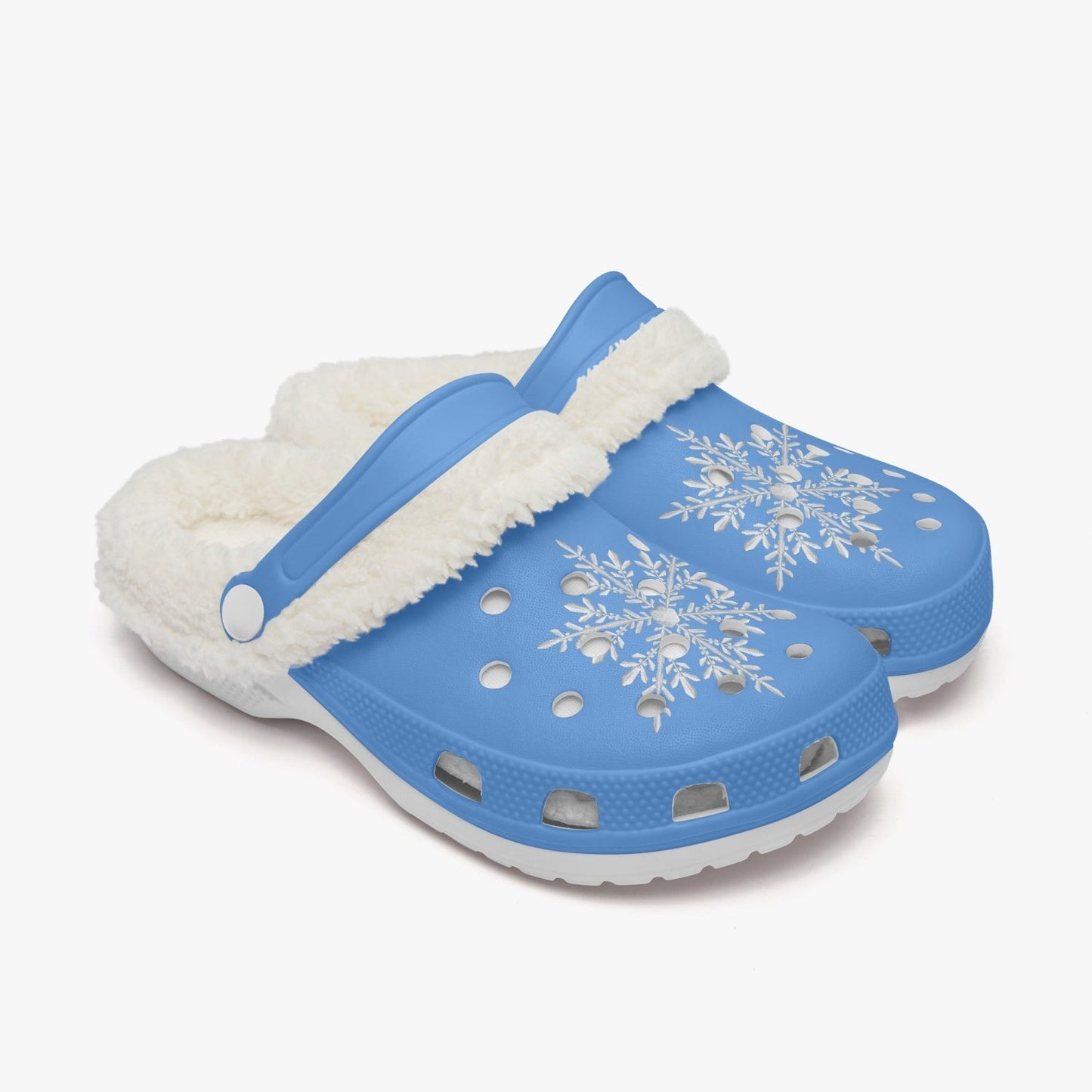 Blue Snowflake Lined Winter Clogs - in stock