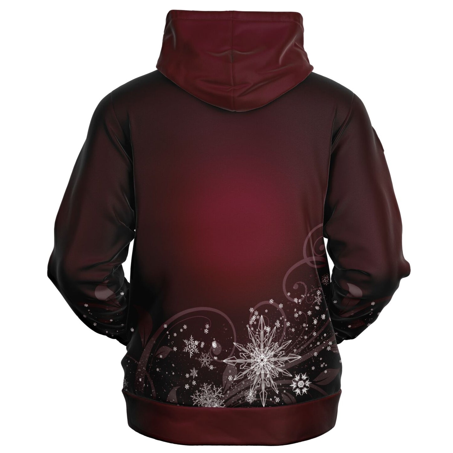 Dark Red Snowflake Zip Hoodie