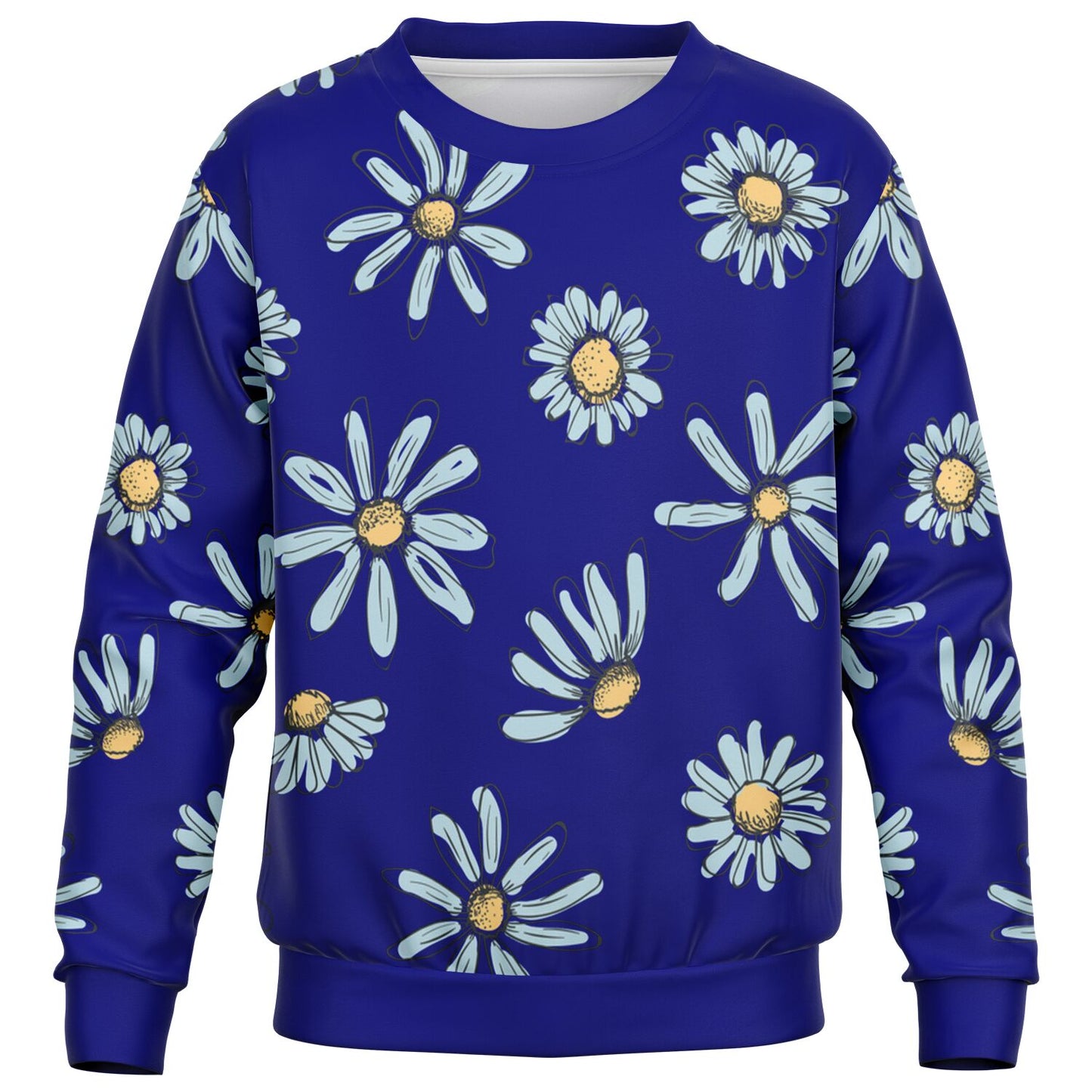 Bright Daisies Dark Blue Kids Sweatshirt